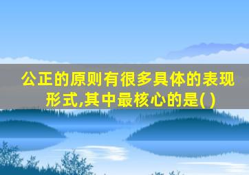 公正的原则有很多具体的表现形式,其中最核心的是( )